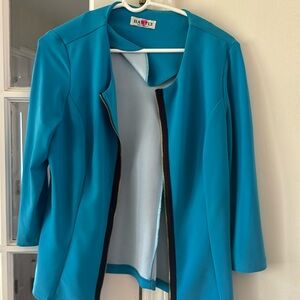 Turquoise zippered jacket